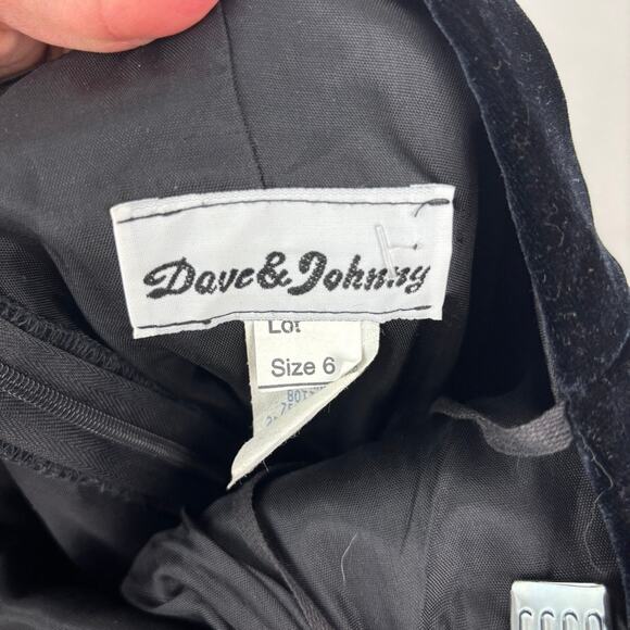 Vintage Dave & Johnny Black Velvet Strapless Cocktail Prom Dress Y2K Sz 6 - Picture 5 of 9